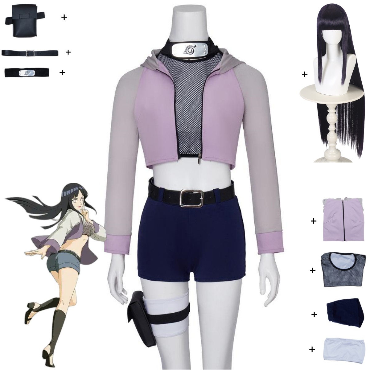 Ethnic Outfit - Anime Hyuga Hinata Cosplay Kostüm Hyuuga