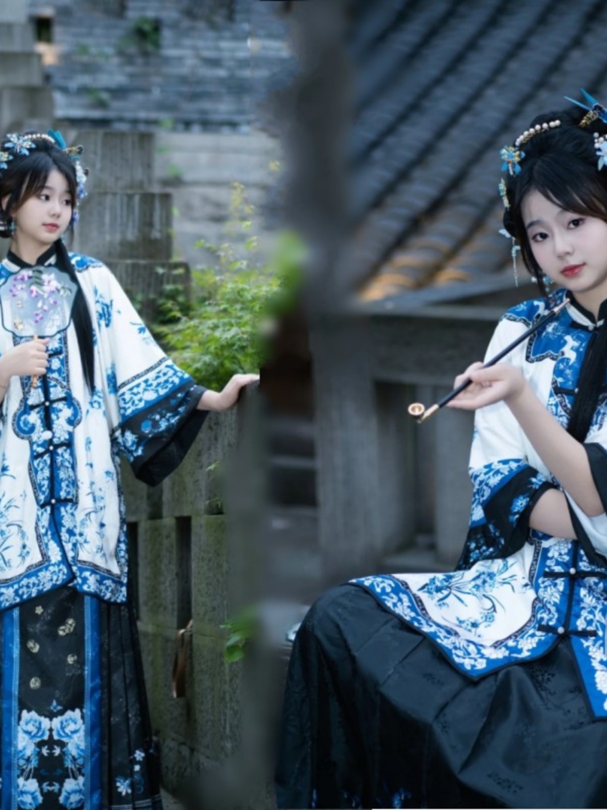 Ethnic Fashion Studio - Neues chinesisches Fotostudio-Requisit: Mädchen-Hanfu-Kostümset mit Rundhalsausschnitt