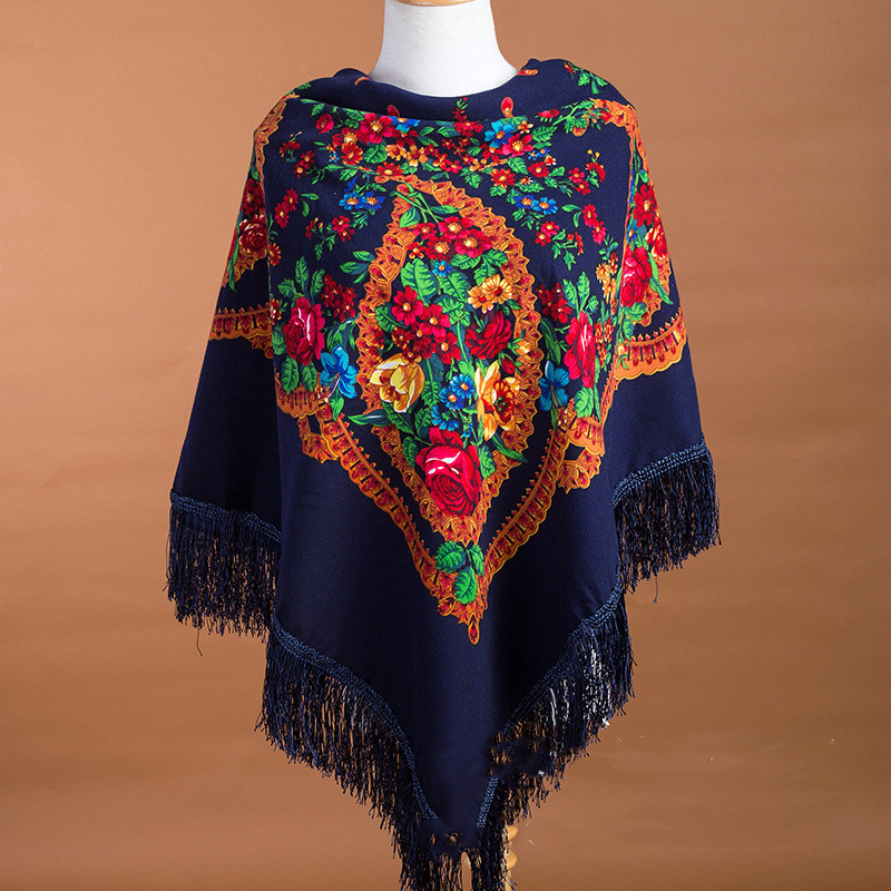 Winter Ethnic Fashion For Women - 135*135cm Russische Schal Ethnischen Stil Frauen