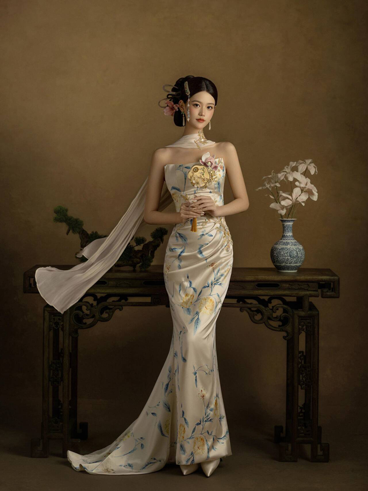 Ethnic Fashion Studio - 2026 Neues Studio-Chinesisches Hochzeitskleid für Porträtfotografie,