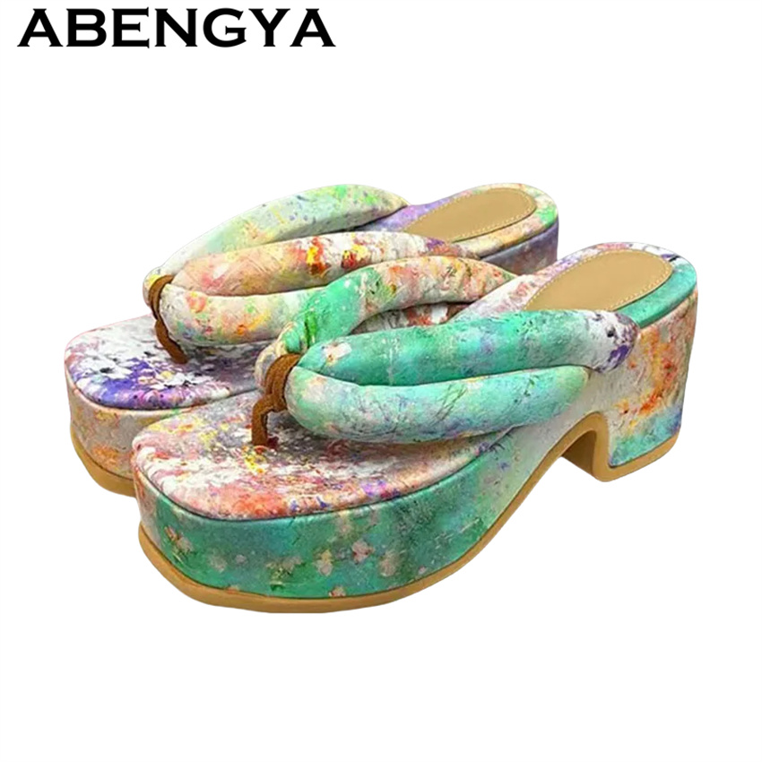 Ethnic Fashion Week - 2026 Sommer Neue Plateau-Flip-Flops mit dicker