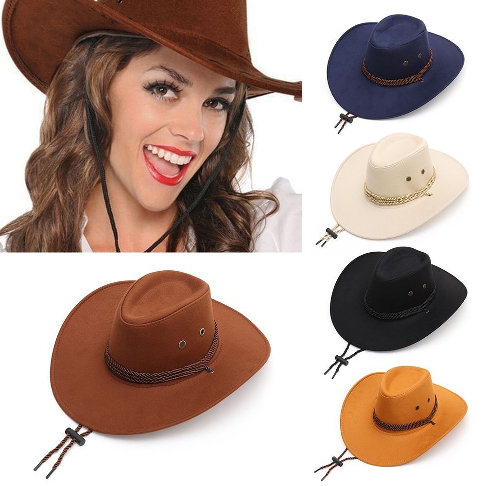 Winter Ethnic Fashion For Women - Modischer Western-Cowboyhut im Ethno-Stil mit breiter