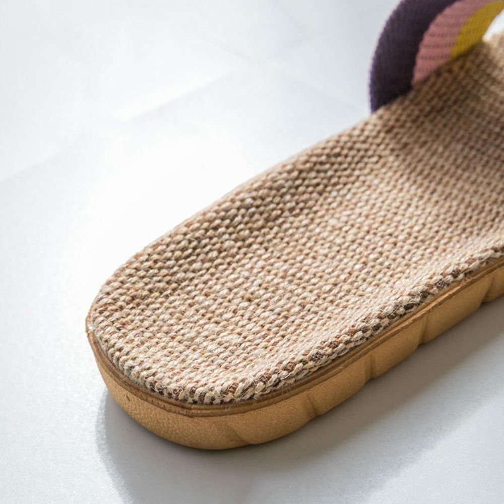 Ethnic Fashion For Men - Modische Ethnische Leinen-Kreuzpantoffeln Weiche Flachs-Slides Sandalen