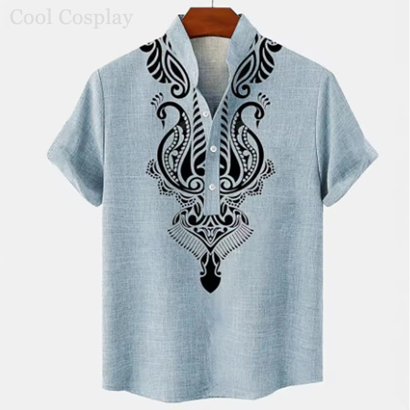 Herren Retro Henley-Shirt mit  – Ethnic Fashion For Men Bewertung und Preis