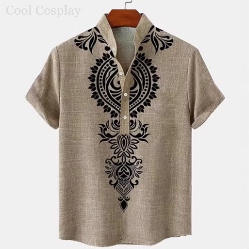 Herren Retro Henley-Shirt mit  – Ethnic Fashion For Men Bewertung und Preis