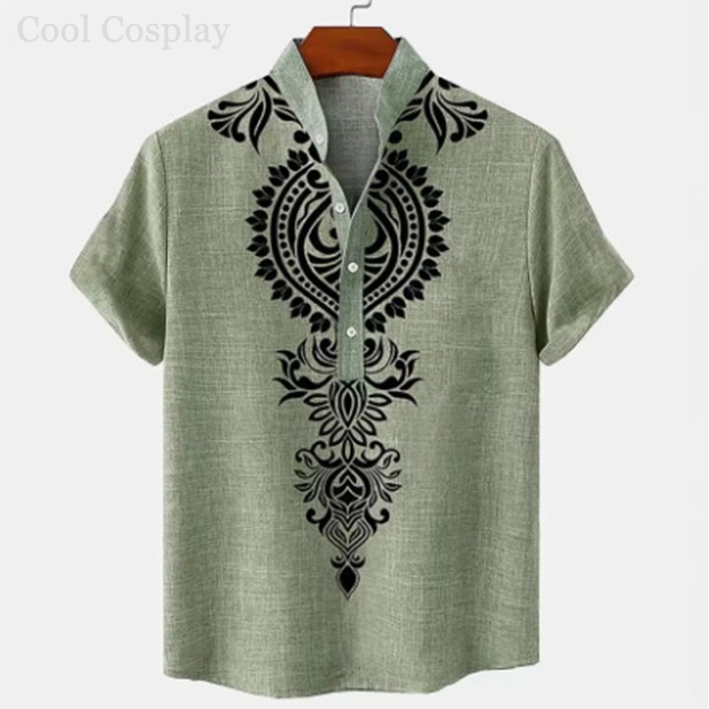 Herren Retro Henley-Shirt mit  – Ethnic Fashion For Men Bewertung und Preis