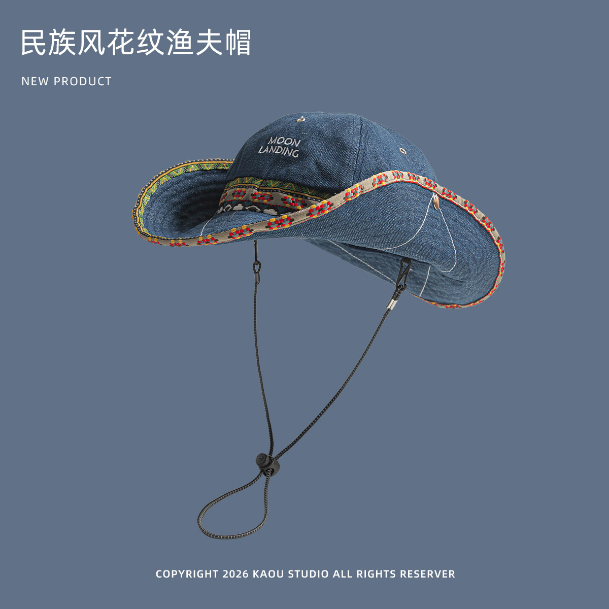 Bohemian Denim Bucket Hat für  – Ethnic Fashion Photography Bewertung und Preis