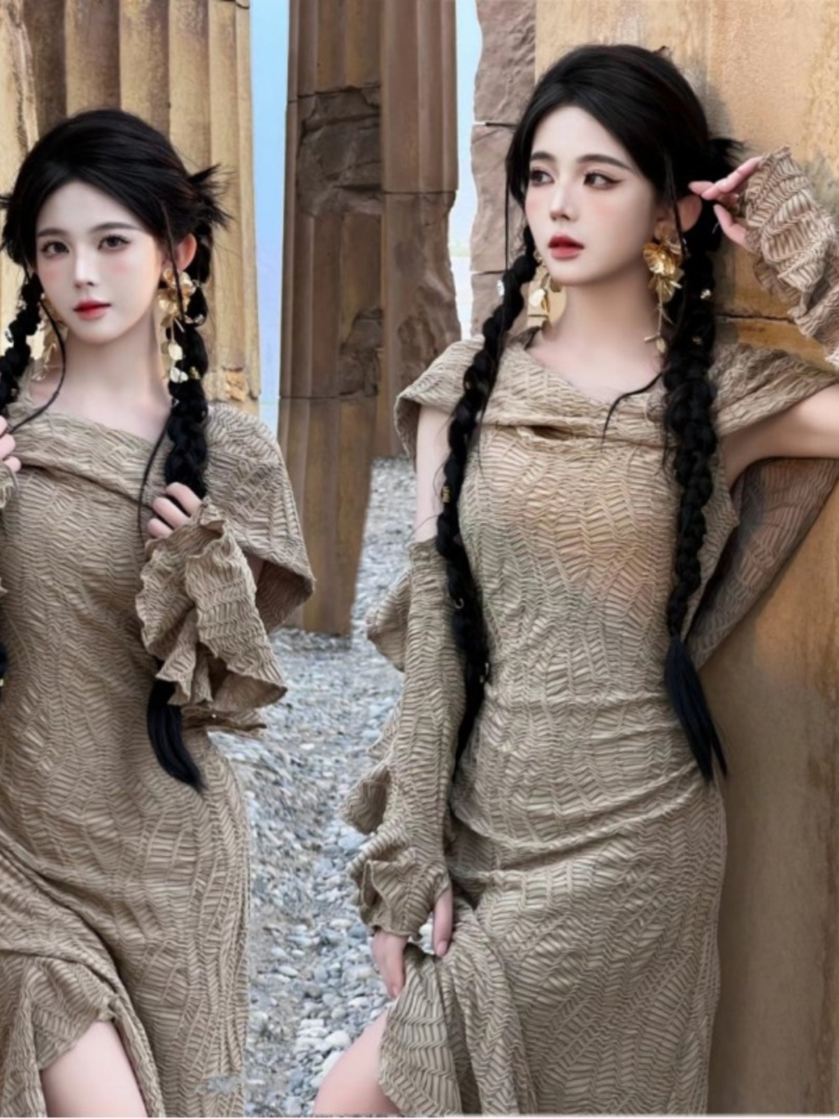 Wüsten-Themenkleid für Damen,  – Ethnic Fashion Photography Bewertung und Preis