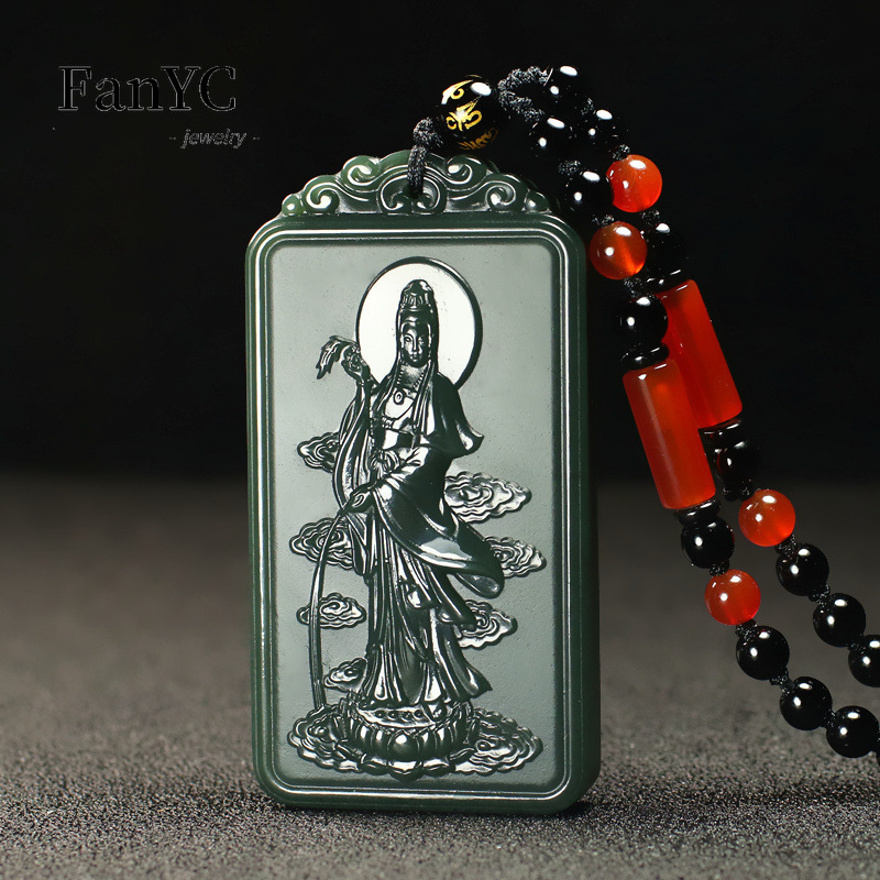 Natürliche Hetian Jade Qingyu  – Ethnic Fashion For Men Bewertung und Preis