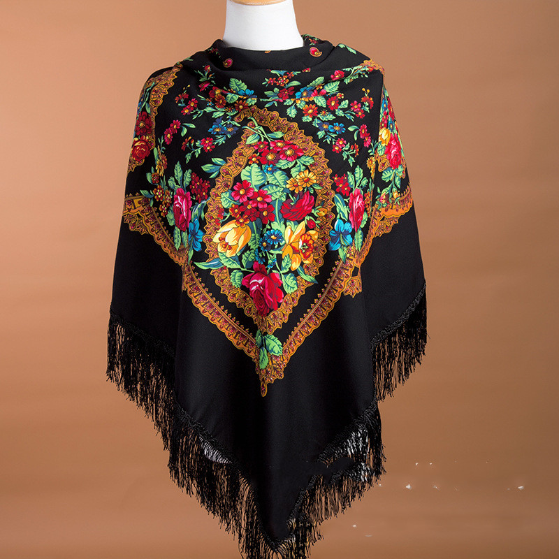 135*135cm Russische Schal Ethn – Winter Ethnic Fashion For Women Bewertung und Preis