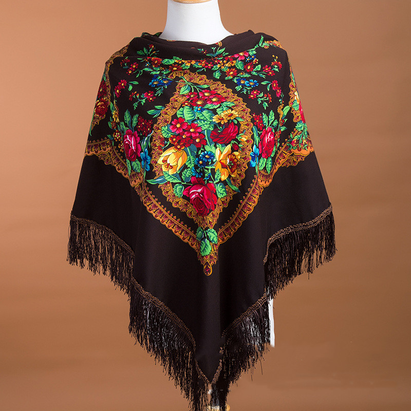 135*135cm Russische Schal Ethn – Winter Ethnic Fashion For Women Bewertung und Preis