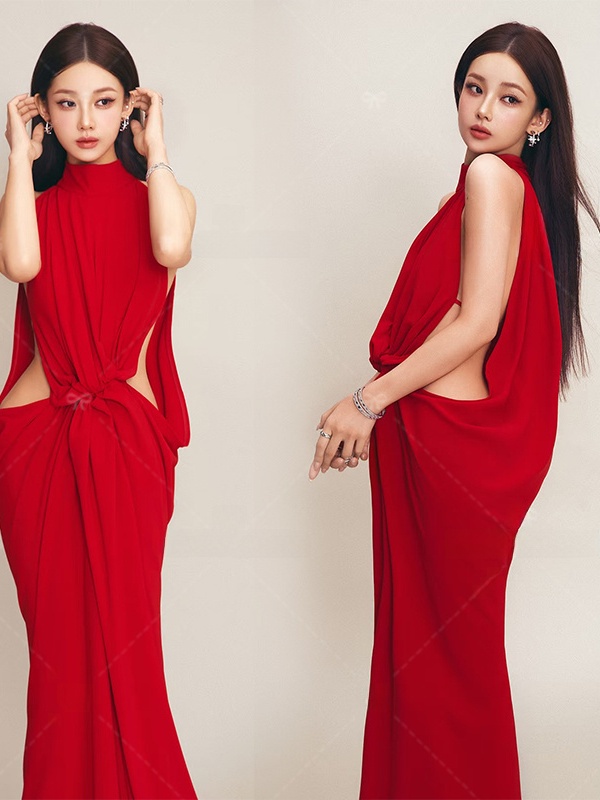 Rotes Porträtfotografie-Kleid  – Ethnic Fashion Photography Bewertung und Preis
