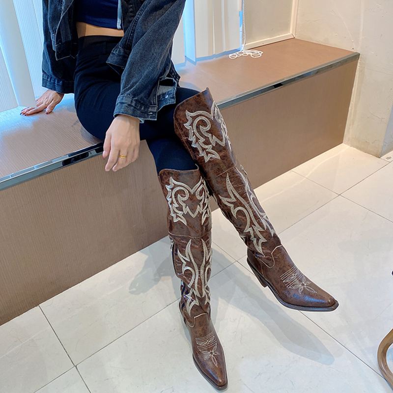 Neue Cowboystiefel für Damen m – Winter Ethnic Fashion For Women Bewertung und Preis