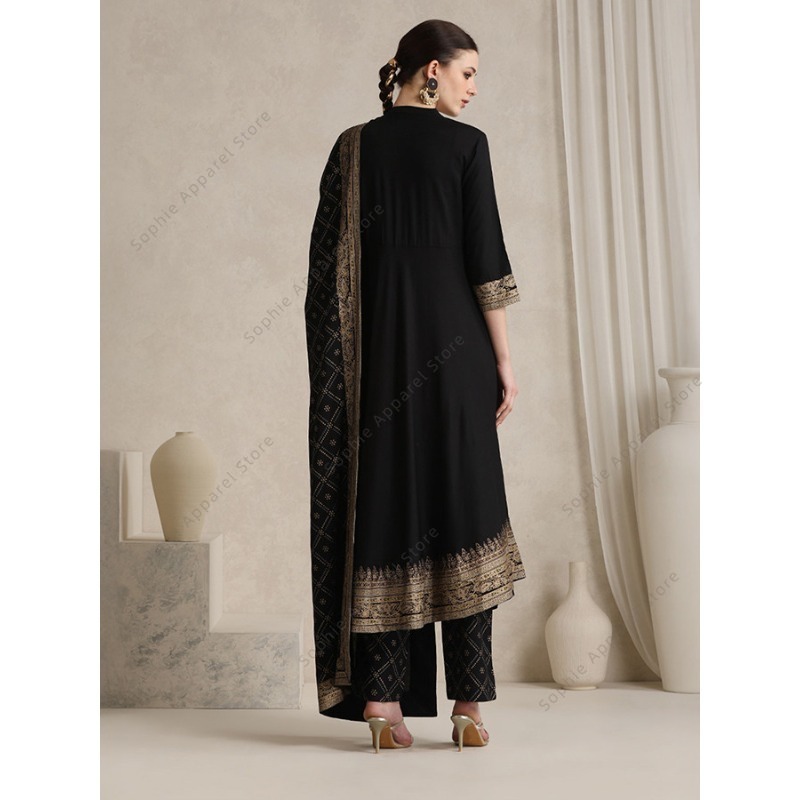 Elegantes schwarzes indisches  – Salwar Kameez Set Bewertung und Preis