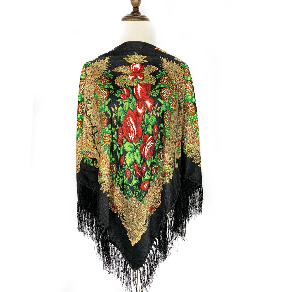 130*130cm ethnischen Stil russ – Winter Ethnic Fashion For Women Bewertung und Preis