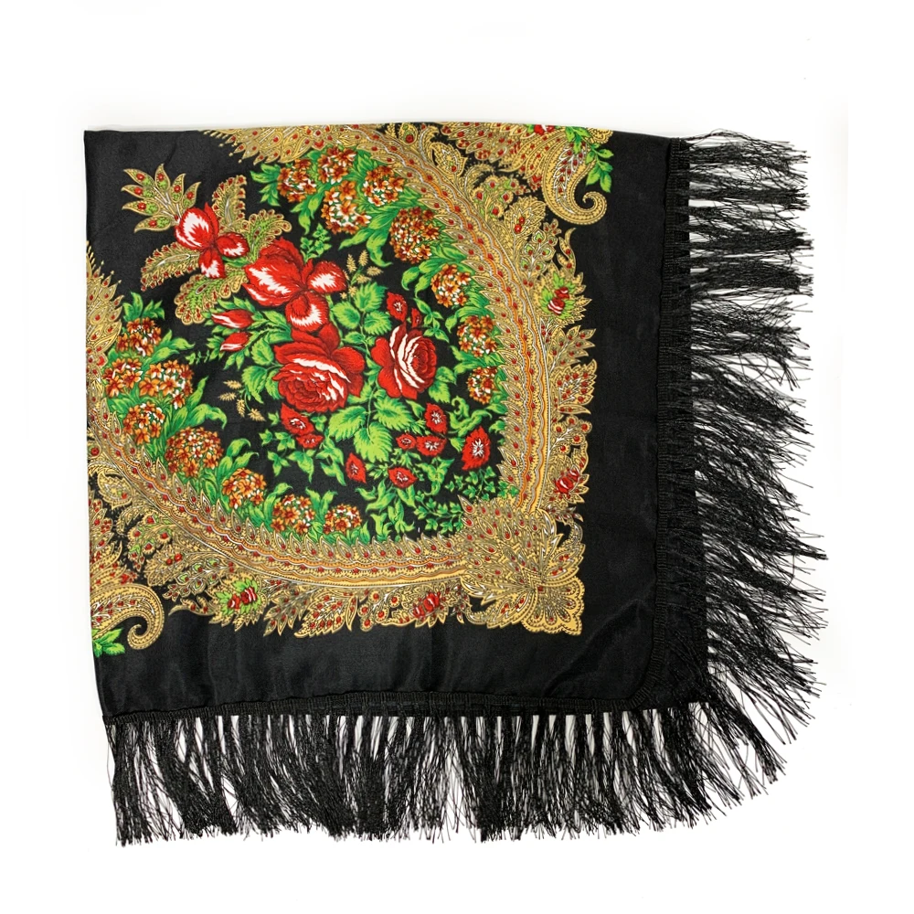 130*130cm ethnischen Stil russ – Winter Ethnic Fashion For Women Bewertung und Preis