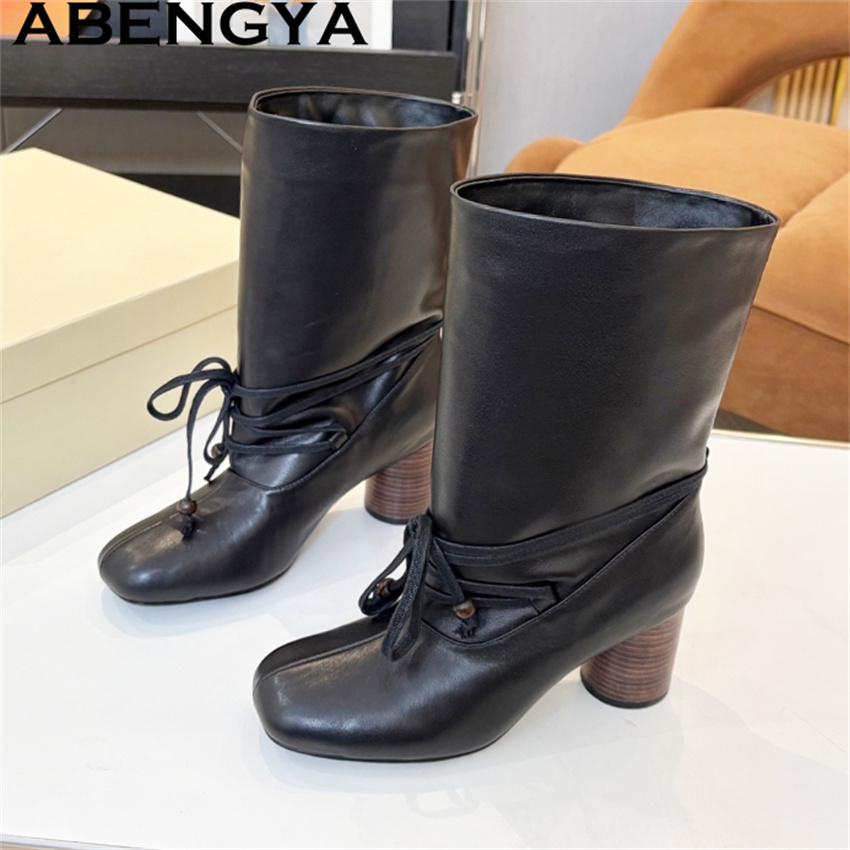 ABENGYA Chunky Heel Mid-Calf S – Ethnic Fashion Week Bewertung und Preis
